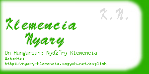 klemencia nyary business card